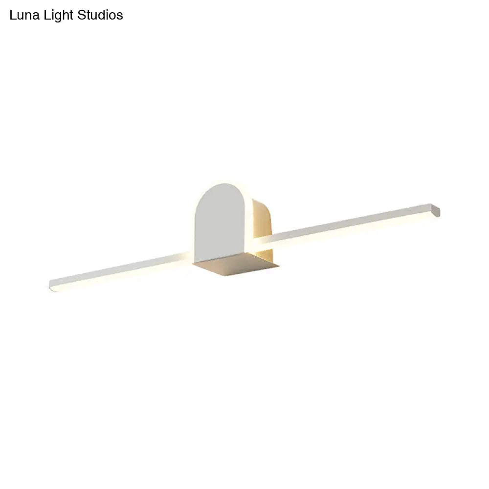 Sleek 16/23.5 Led Wall Lamp - Modern Slim Rod Bath Vanity Lighting With Acrylic Shade