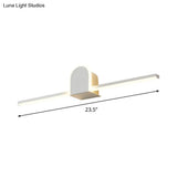 Sleek 16/23.5 Led Wall Lamp - Modern Slim Rod Bath Vanity Lighting With Acrylic Shade