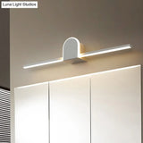 Sleek 16/23.5 Led Wall Lamp - Modern Slim Rod Bath Vanity Lighting With Acrylic Shade