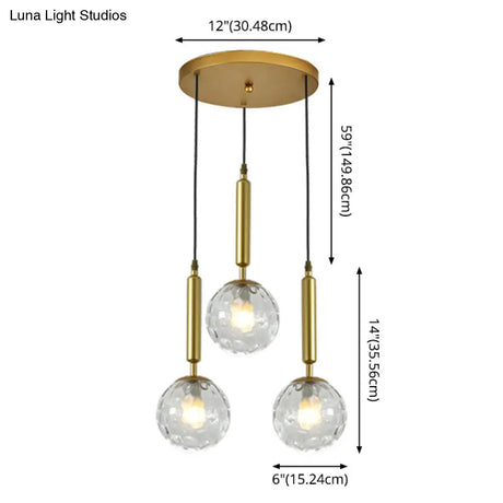 Sleek 3-Light Glass Pendant: Modern Creative Multi-Light Fixture For Clothing Stores