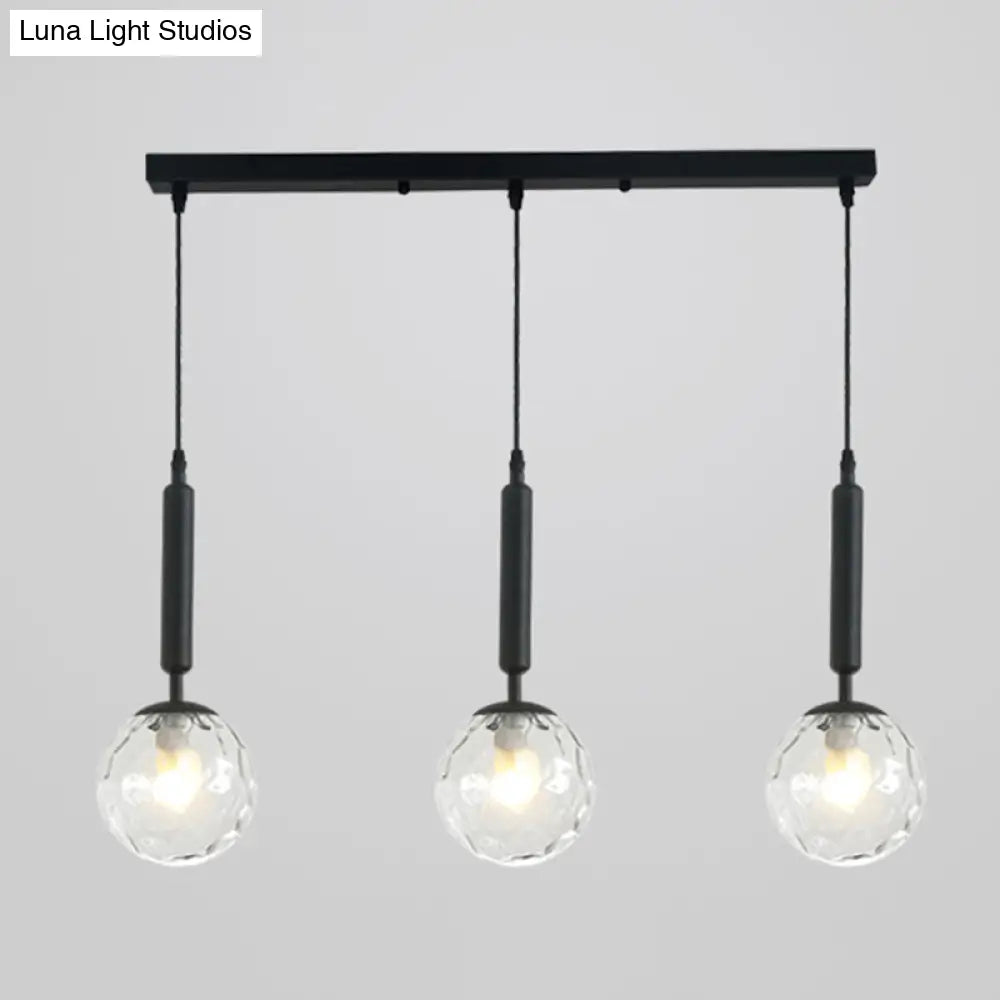 Sleek 3-Light Glass Pendant: Modern Creative Multi-Light Fixture For Clothing Stores