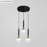Sleek 3-Light Glass Pendant: Modern Creative Multi-Light Fixture For Clothing Stores