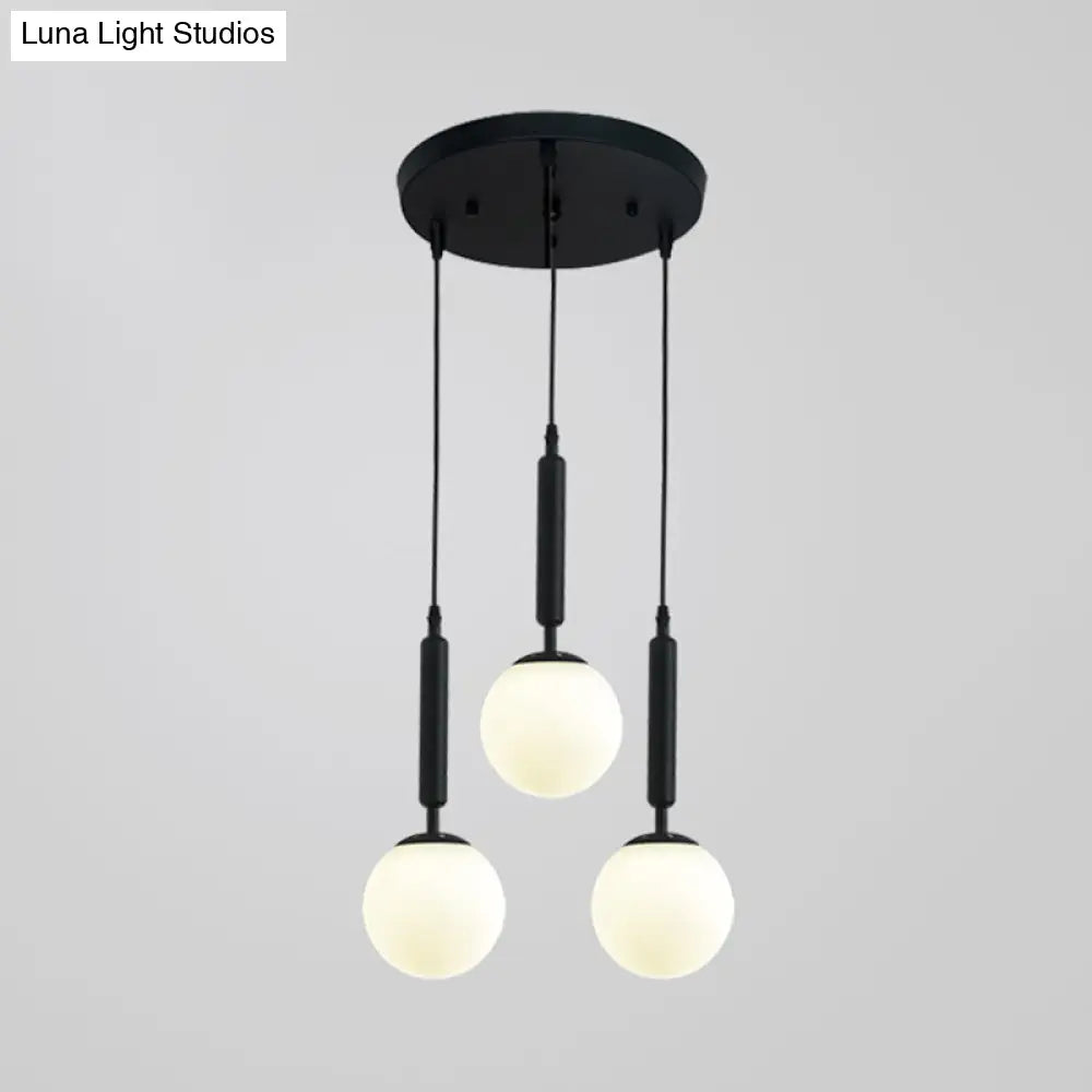 Sleek 3-Light Glass Pendant: Modern Creative Multi-Light Fixture For Clothing Stores