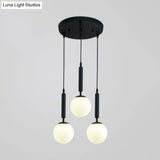 Sleek 3-Light Glass Pendant: Modern Creative Multi-Light Fixture For Clothing Stores