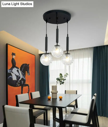 Sleek 3-Light Glass Pendant: Modern Creative Multi-Light Fixture For Clothing Stores