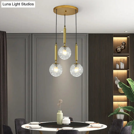 Sleek 3-Light Glass Pendant: Modern Creative Multi-Light Fixture For Clothing Stores
