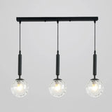 Sleek 3-Light Glass Pendant: Modern Creative Multi-Light Fixture For Clothing Stores Black / Clear