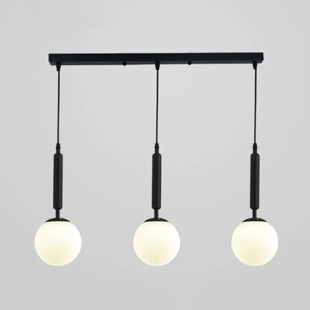 Sleek 3-Light Glass Pendant: Modern Creative Multi-Light Fixture For Clothing Stores Black / White