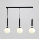 Sleek 3-Light Glass Pendant: Modern Creative Multi-Light Fixture For Clothing Stores Black / White