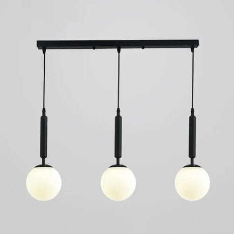 Sleek 3-Light Glass Pendant: Modern Creative Multi-Light Fixture For Clothing Stores Black / White
