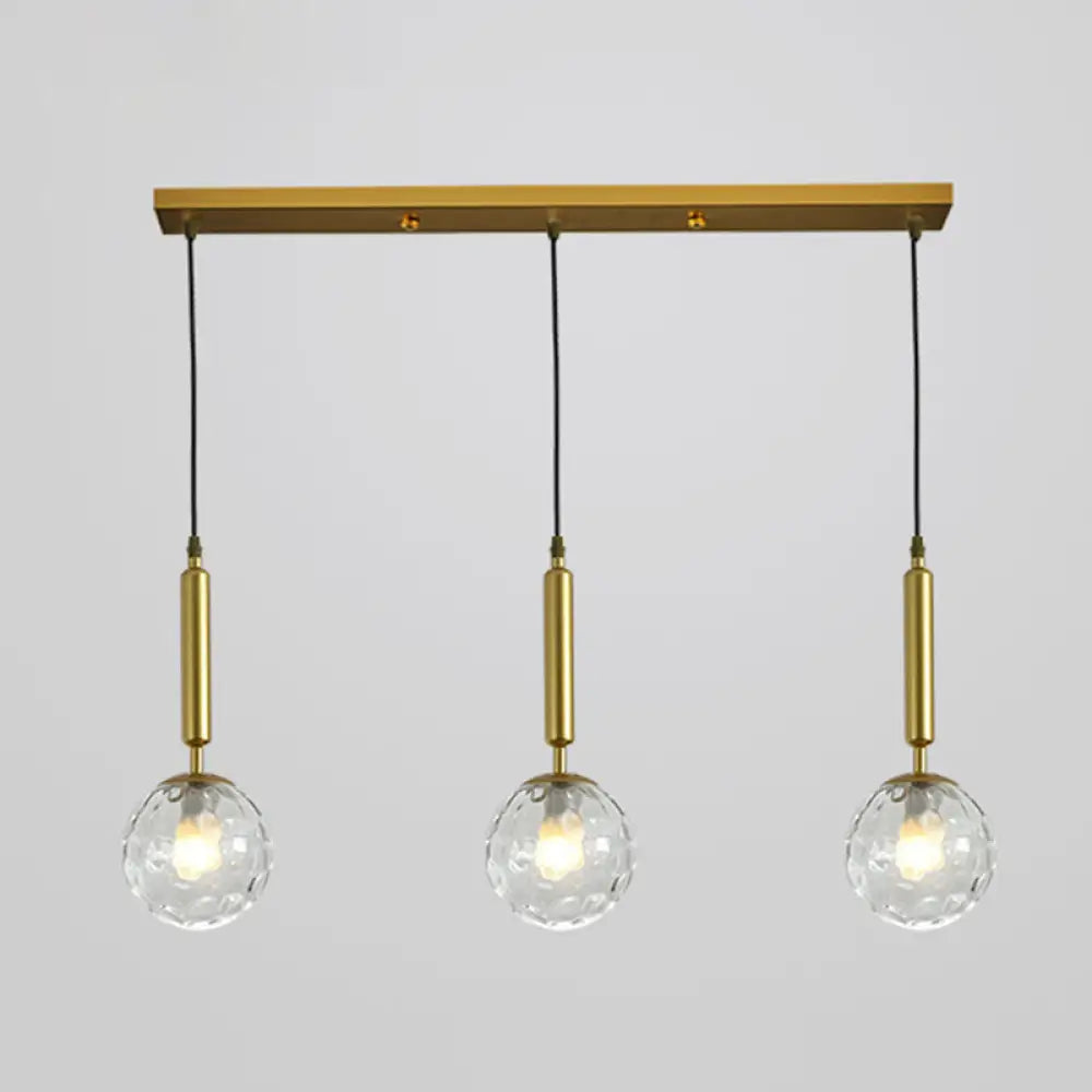 Sleek 3-Light Glass Pendant: Modern Creative Multi-Light Fixture For Clothing Stores Gold / Clear