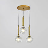 Sleek 3-Light Glass Pendant: Modern Creative Multi-Light Fixture For Clothing Stores Gold / Clear