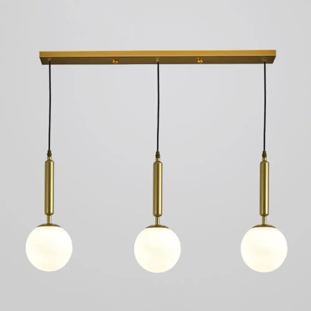 Sleek 3-Light Glass Pendant: Modern Creative Multi-Light Fixture For Clothing Stores Gold / White