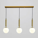 Sleek 3-Light Glass Pendant: Modern Creative Multi-Light Fixture For Clothing Stores Gold / White