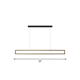 Sleek 39/47 Rectangular Hanging Lamp: Simplicity Aluminum Led Island Pendant For Dining Room With