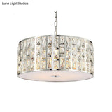 Sleek 5-Light Crystal Chandelier In Chrome With Diffuser – Elegant Hanging Ceiling Fixture