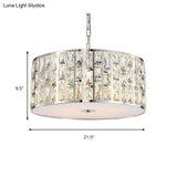 Sleek 5-Light Crystal Chandelier In Chrome With Diffuser – Elegant Hanging Ceiling Fixture