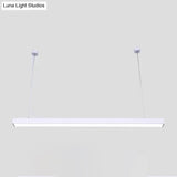 Modern Acrylic Led Pendant Lamp For Office - Sleek Bar Design White / 23.5