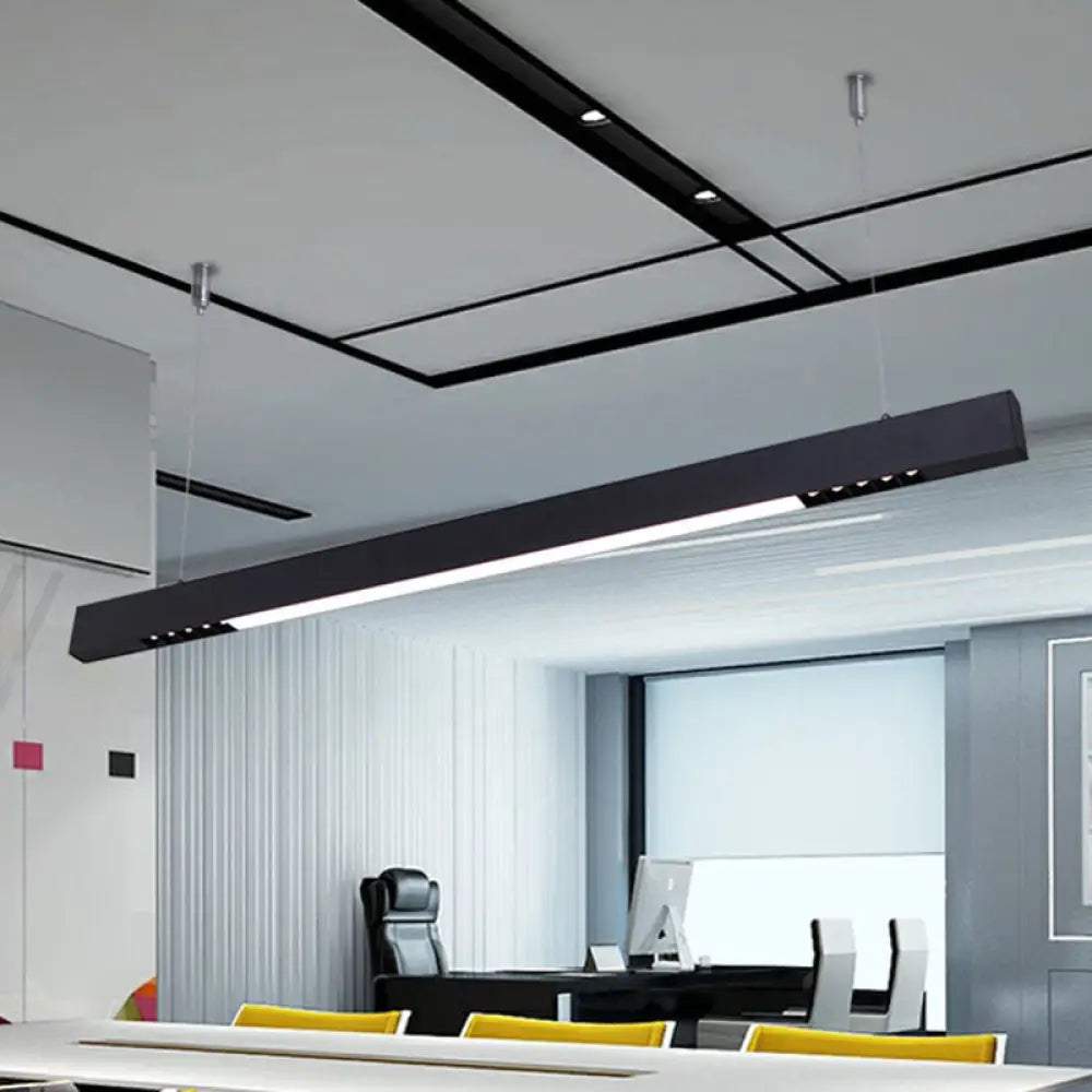 Sleek Acrylic Bar Pendant Light Kit with LED Suspension - Ideal Minimalist Lighting Solution for Offices Black