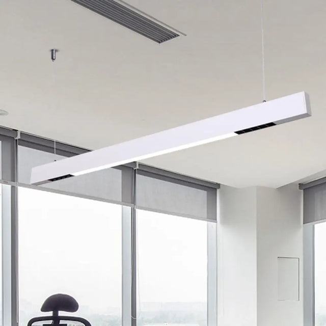 Sleek Acrylic Bar Pendant Light Kit with LED Suspension - Ideal Minimalist Lighting Solution for Offices White