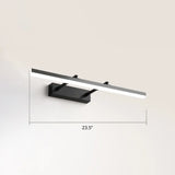 Sleek Acrylic Bedroom Vanity Light Fixture With Pivoting Bar Led Wall Mount Black / 23.5 White