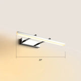 Sleek Acrylic Bedroom Vanity Light Fixture With Pivoting Bar Led Wall Mount Chrome / 20 Warm