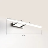 Sleek Acrylic Bedroom Vanity Light Fixture With Pivoting Bar Led Wall Mount Chrome / 31.5 White