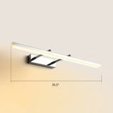 Sleek Acrylic Bedroom Vanity Light Fixture With Pivoting Bar Led Wall Mount Chrome / 35.5 Warm