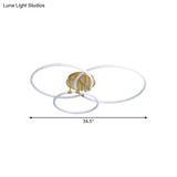 Sleek Acrylic Circle Led Ceiling Light In Warm/White - Modern Semi Flush Mount 23’/34.5’ Wide