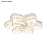 Sleek Acrylic Cloud Led Flush Ceiling Lamp With 4/6/12 Simplicity Lights | Warm/White/Natural Light