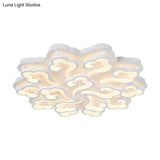 Sleek Acrylic Cloud Led Flush Ceiling Lamp With 4/6/12 Simplicity Lights | Warm/White/Natural Light