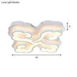 Sleek Acrylic Cloud Led Flush Ceiling Lamp With 4/6/12 Simplicity Lights | Warm/White/Natural Light
