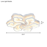 Sleek Acrylic Cloud Led Flush Ceiling Lamp With 4/6/12 Simplicity Lights | Warm/White/Natural Light