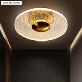 Sleek Acrylic Disc Led Ceiling Light For Corridor - Postmodern Semi Flush Mount Design