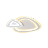Sleek Acrylic Dual Triangle Led Ceiling Lamp - Minimalist White Flush Light Fixture In Warm Cool And