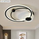 Sleek Acrylic Flush Mount Led Ceiling Light For Bedroom With Loop Design