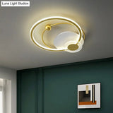Sleek Acrylic Flush Mount Led Ceiling Light For Bedroom With Loop Design