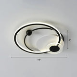 Sleek Acrylic Flush Mount Led Ceiling Light For Bedroom With Loop Design Black / 19’