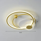 Sleek Acrylic Flush Mount Led Ceiling Light For Bedroom With Loop Design Gold / 23.5’