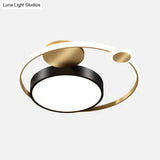 Sleek Acrylic Flushmount Light Simplicity Led Gold Finish For Bedroom Ceiling