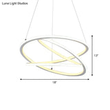 Sleek Acrylic Led Ceiling Light Fixture: Modern Spiral Chandelier Pendant For Living Room In