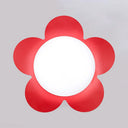 Sleek Acrylic Led Ceiling Mount Light For Kindergarten Rooms - Modern & Simple Lamp Red