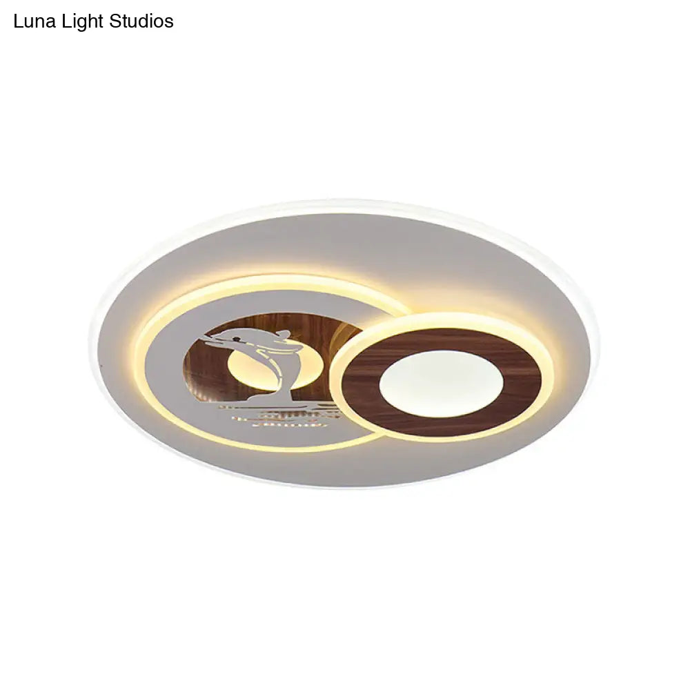 Sleek Acrylic Led Flush Mount Ceiling Light For Corridors Contemporary White Design