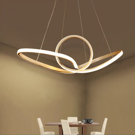 Sleek Acrylic Twist Pendant Ceiling Light With Simplicity Led For Dining Room