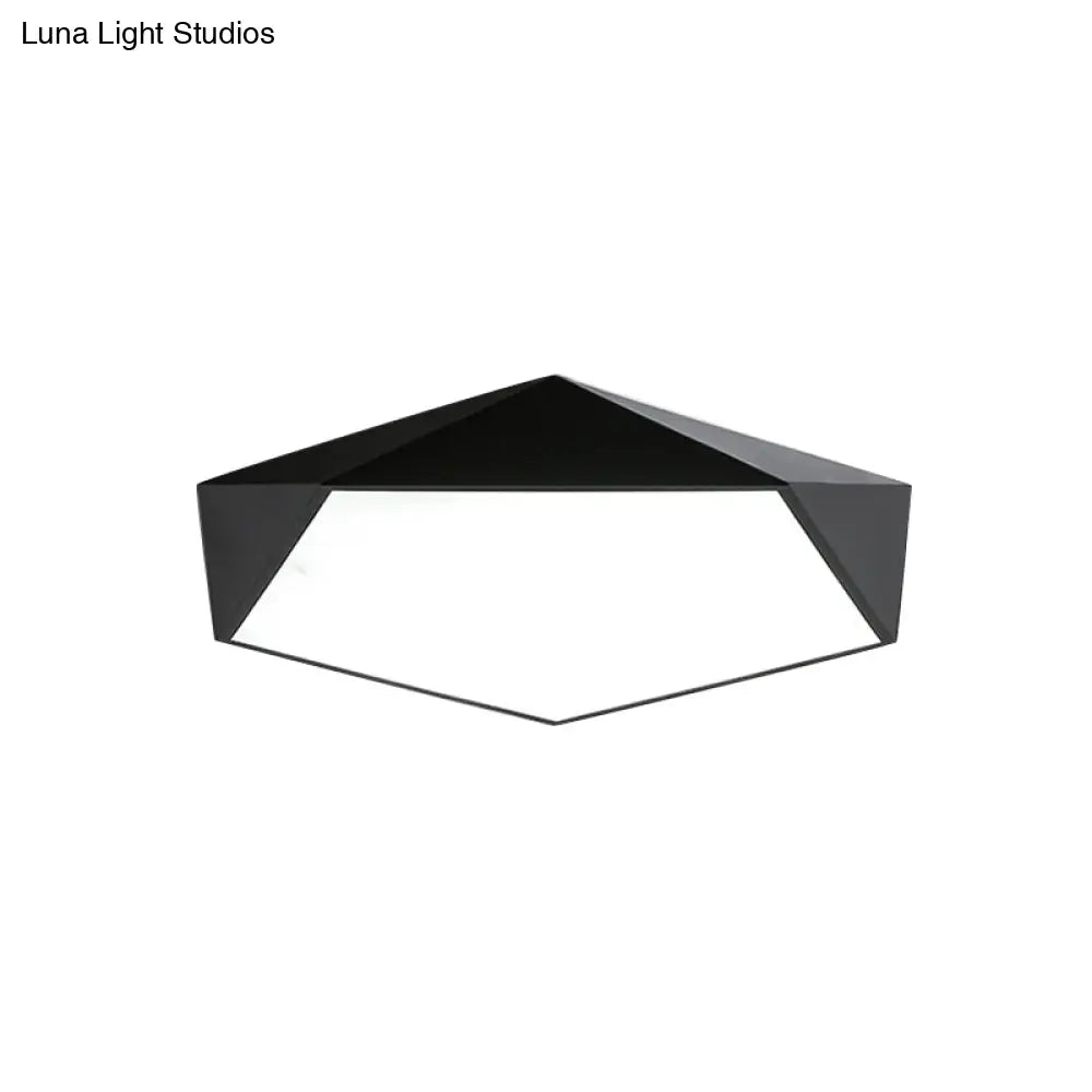 Sleek Acrylic Pentagon Led Flush Mount Ceiling Light With Nordic Design For Bathrooms