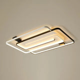 Sleek Acrylic Rectangle Led Flushmount Ceiling Light Fixture - Simplicity Black & White Black -