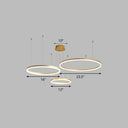 Sleek Aluminum Led Pendant Lamp: Stylish Chandelier For Living Room Gold / 23.5 White