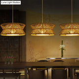 Sleek Bamboo Pendant Light With Hourglass Suspension For Minimalistic Ceiling Lighting