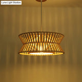 Sleek Bamboo Pendant Light With Hourglass Suspension For Minimalistic Ceiling Lighting