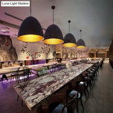 Sleek Black Domed Pendant Light – Minimalist Metal Hanging Lamp Kit For Restaurants